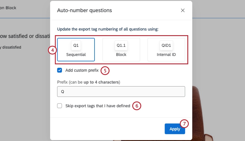 auto numbering settings