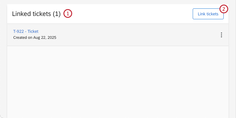 linked tickets section of an elevation