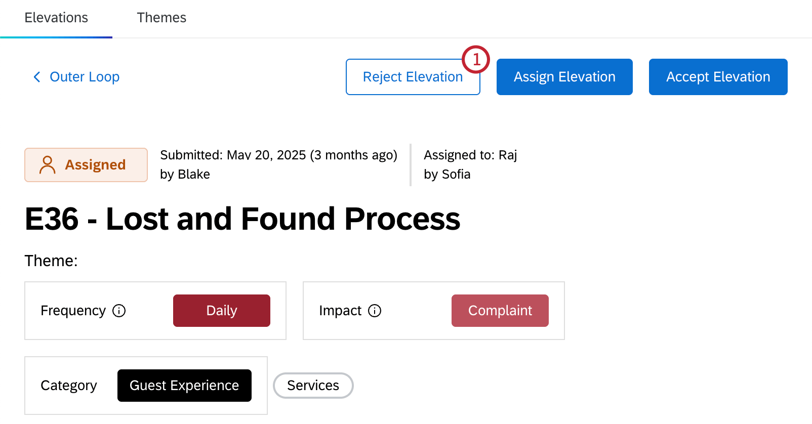 reject elevation button
