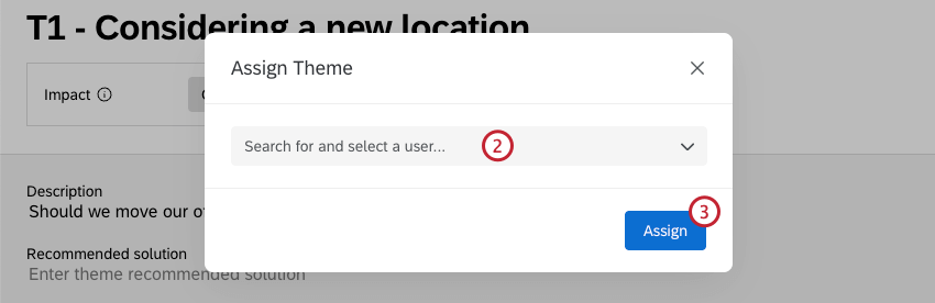 dropdown-Menü zur Auswahl von Benutzern und die Schaltfläche Zuweisen