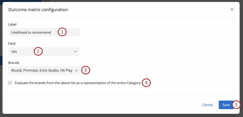 In new menu that opens, Configuring the Outcome Metric for a Mapped Field