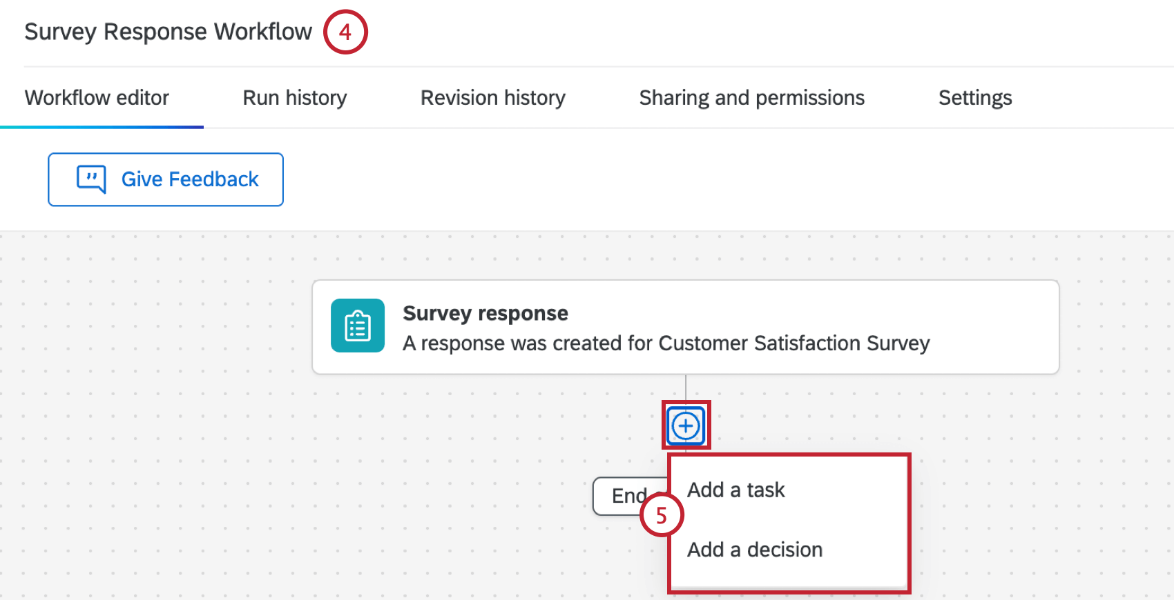 renaming the workflow and adding conditions/tasks