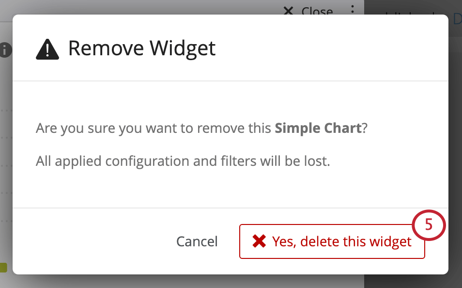 Confirming widget removal