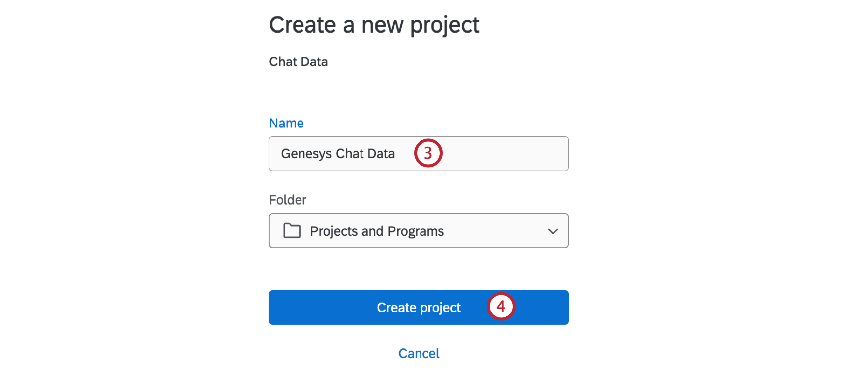 remplir les détails du projet