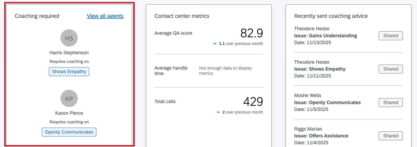 coaching required widget highlighted