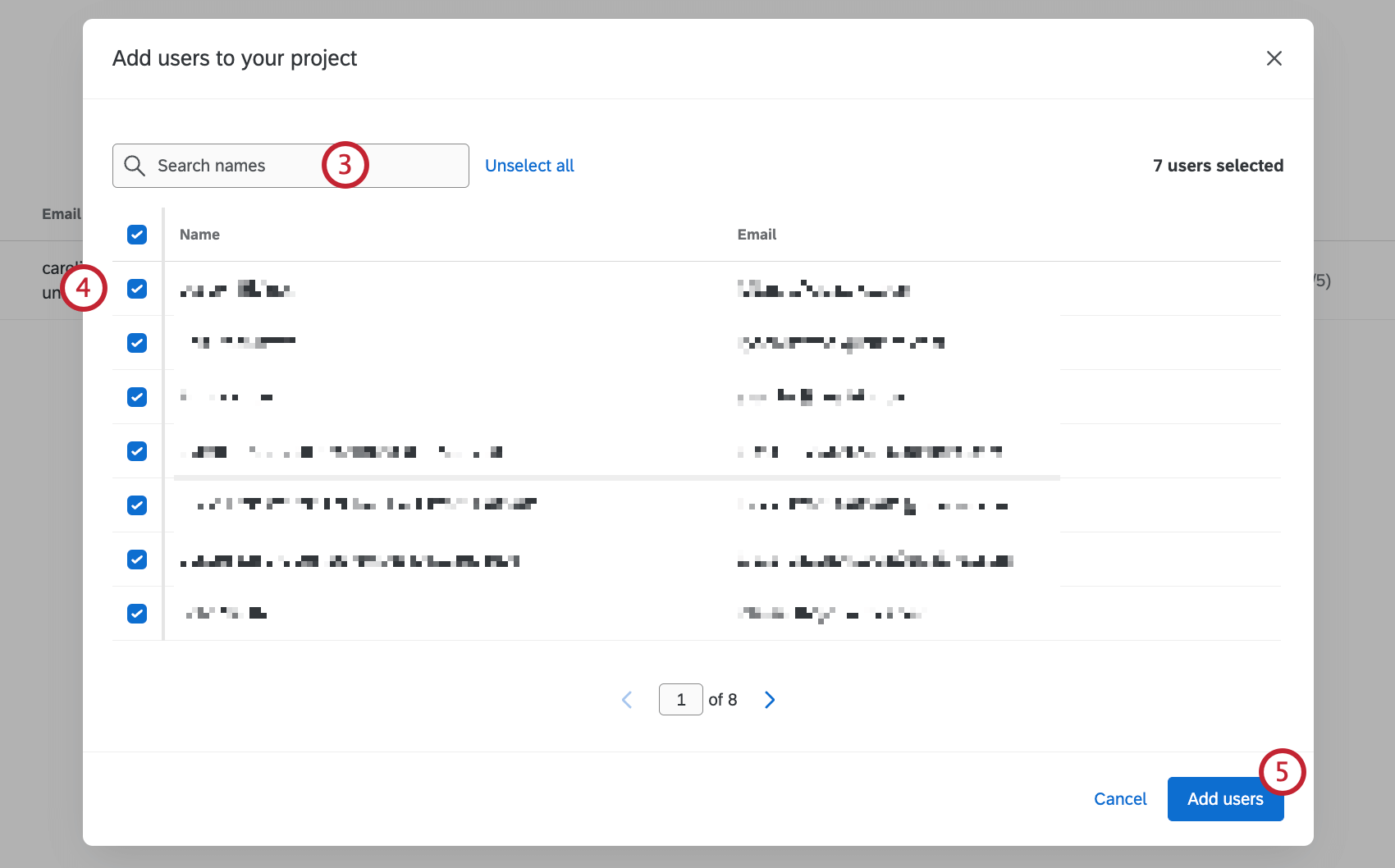 Adding a user to a project
