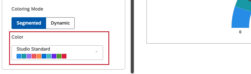 Select the color palette for the gauge segments.