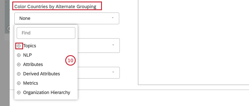 you can select an alternative grouping by which to color the map objects from the available options