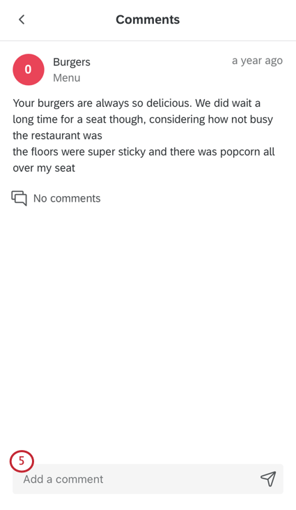 Comment field bottom of the page