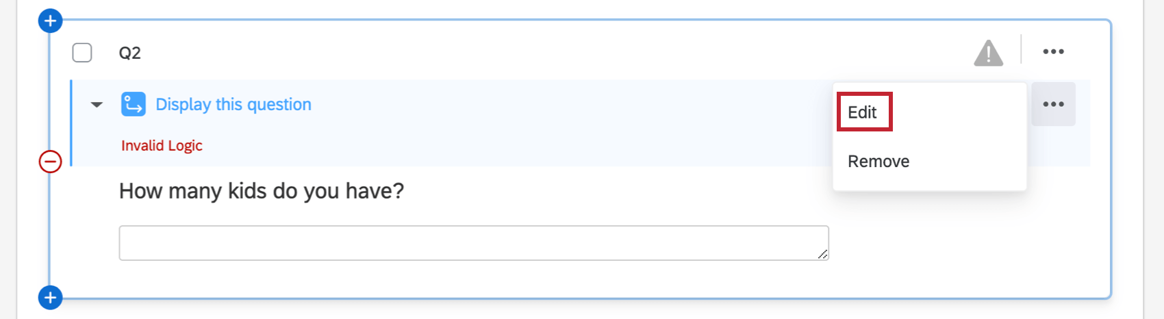 Editing invalid logic