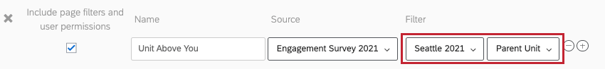 comparison has Seattle 2019 hierarchy selected as a filter, plus parent unit