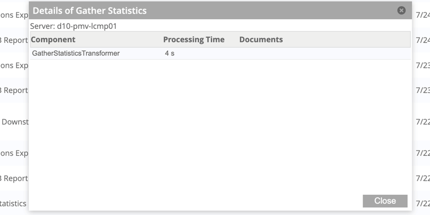 viewing details for a completed dataflow