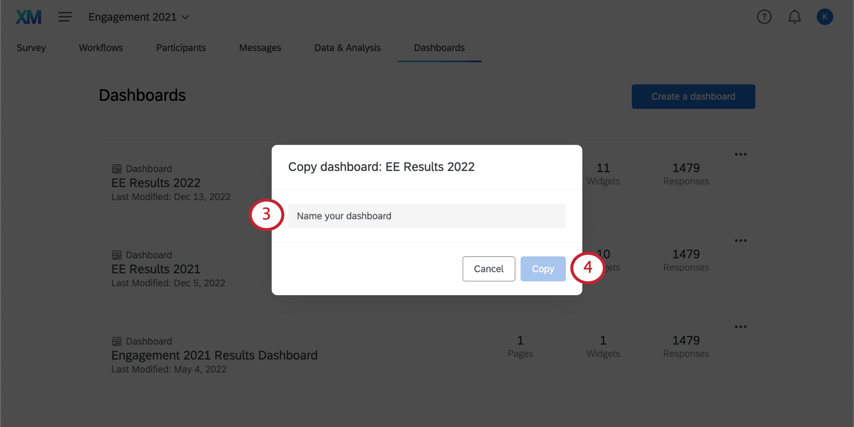 Naming a dashboard
