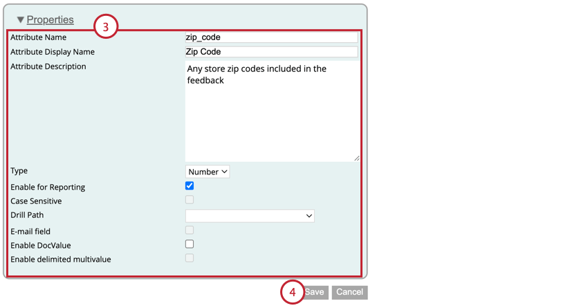 choosing the attribute settings