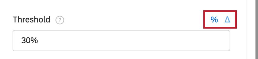 percent and delta icons above the threshold field