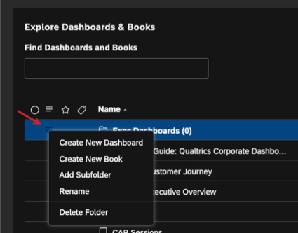 Créer une nouvelle option de tableau de bord dans le menu hamburger de lédition du tableau de bord