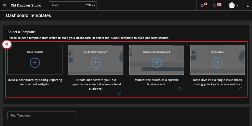 Dashboard templates