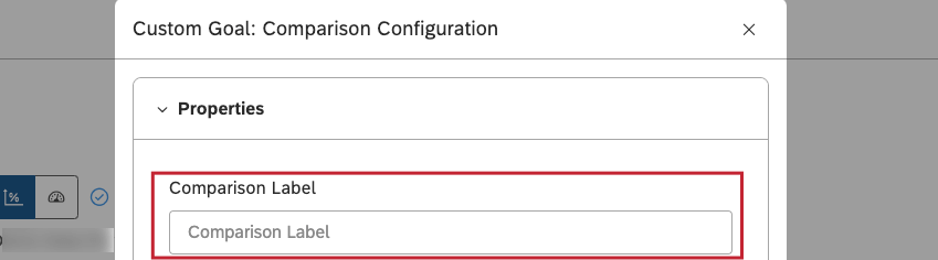 Enter a custom label for the comparison metric in the Comparison Label box.