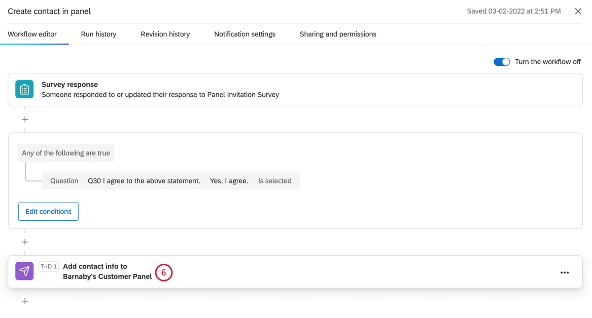 en cliquant sur la tâche Ajouter des informations de contact