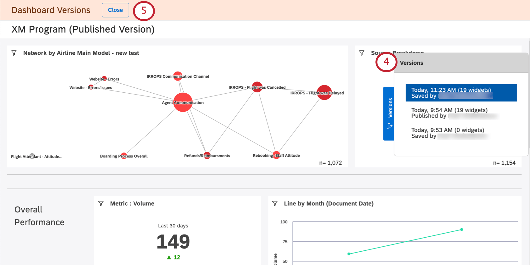 navigating dashboard versions