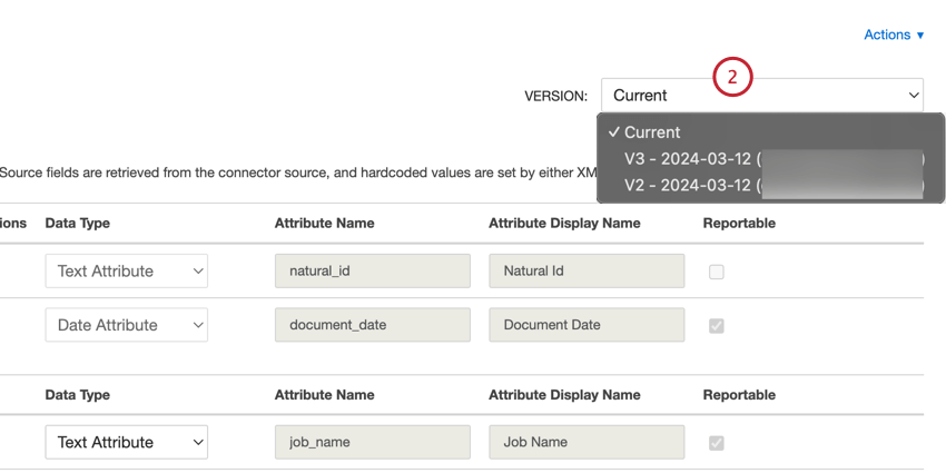 utiliser la liste déroulante des versions en haut à droite pour passer dune version à lautre