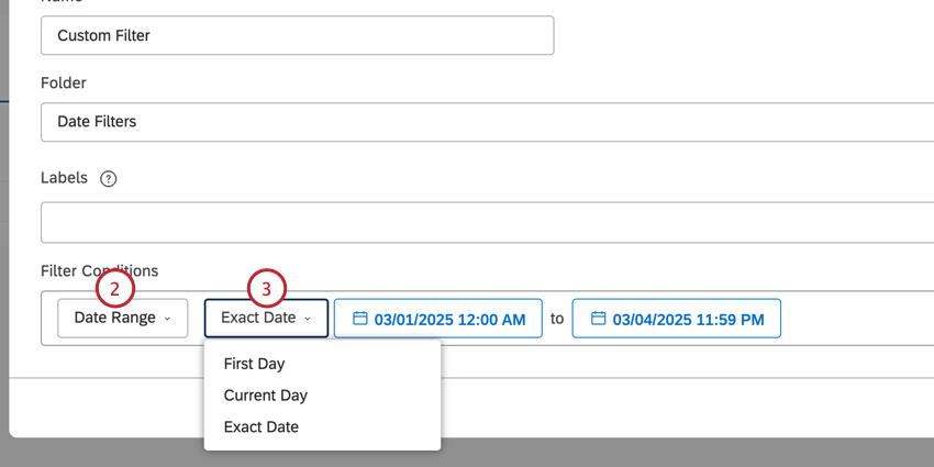 creating a custom date range filter