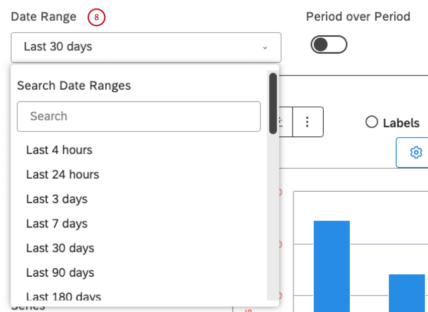 To apply a date filter, select a date range from the Date Range menu.