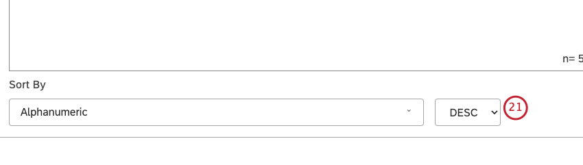 Select DESC to apply descending sorting.