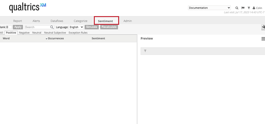 la scheda Analisi del sentiment nel designer