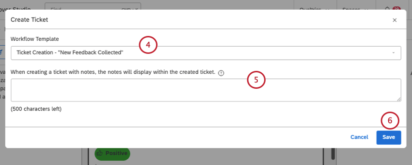 new window opens over document explorer where you create your ticket
