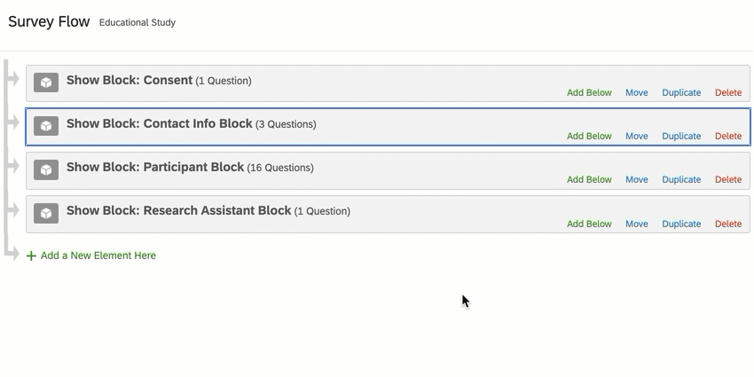 a GIF showing how to move a block by clicking move on the block and then dragging the block