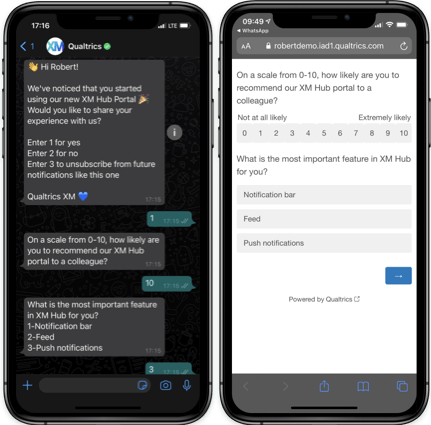 Imagen de distribuciones de WhatsApp en un móvil