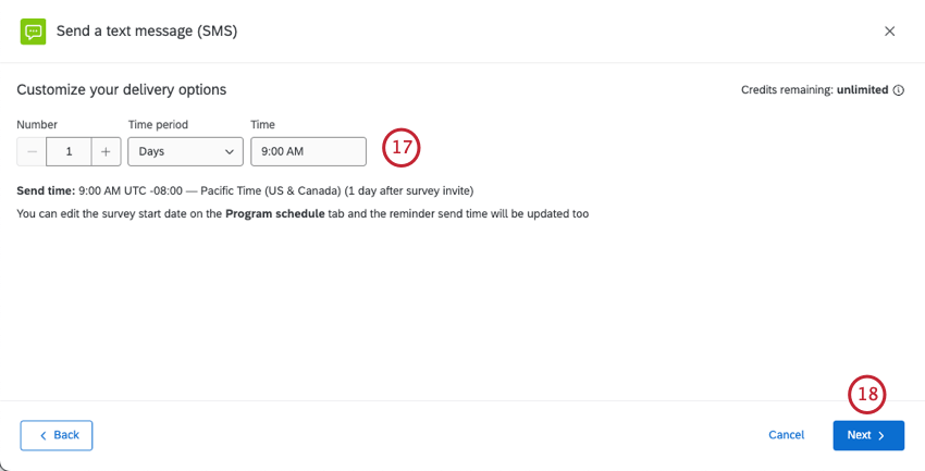 page that says customize your delivery options
