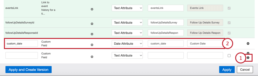 adição de um novo campo de data personalizado