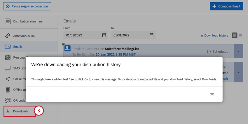 navigazione verso i download