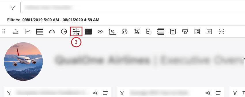 Klicken Sie auf das Widget, und ziehen Sie es in Ihren Dashboard.