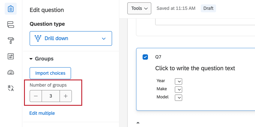 adjusting the number of groups