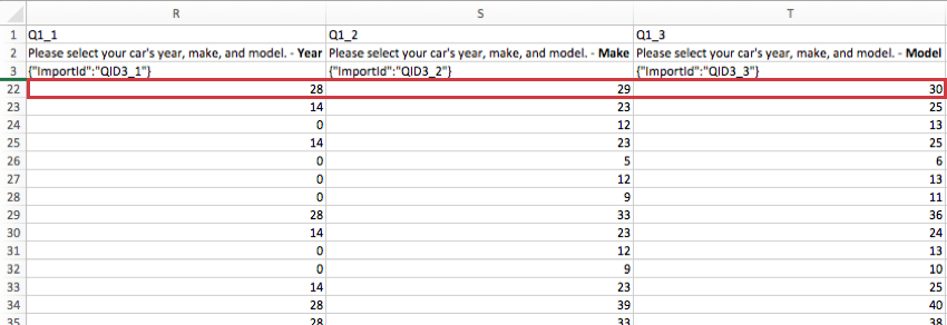 CSV of drill down data