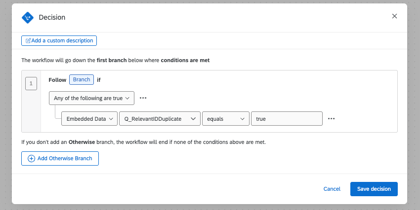 duplicate detection branch logic