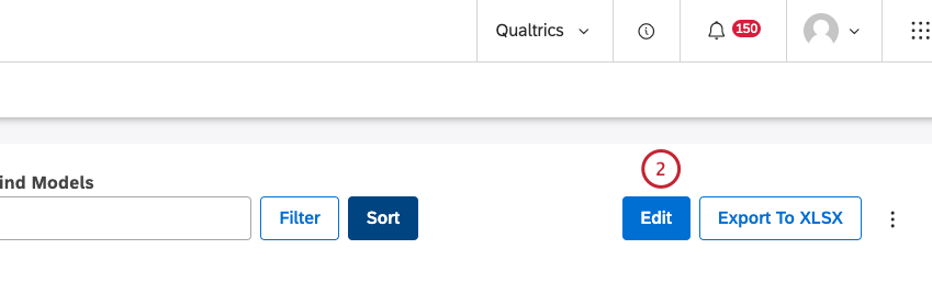 Click the Edit button in the upper-right corner of the Projects page.