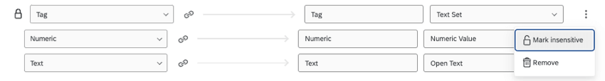 mark as insensitive button appears in menu for locked field