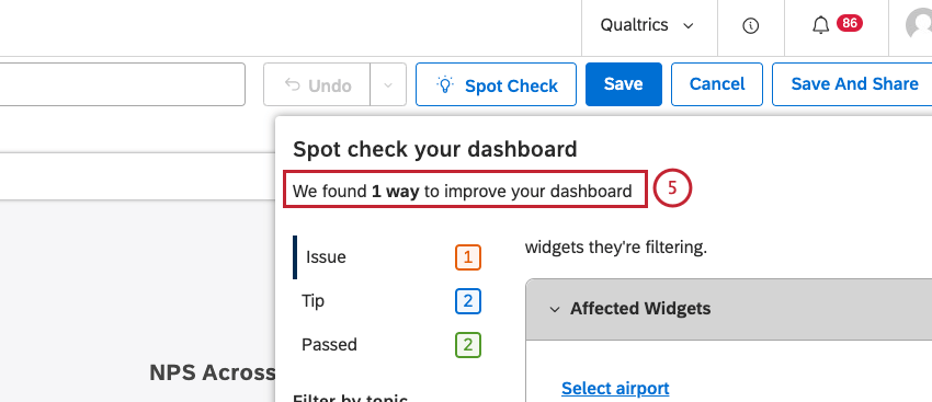 Überprüfen Sie Ihr Dashboard