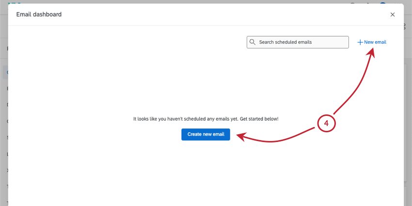 new window where you add dashboard emails