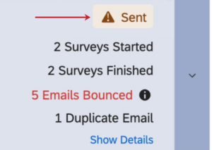 simbolo di avvertimento su une-mail di distribuzione