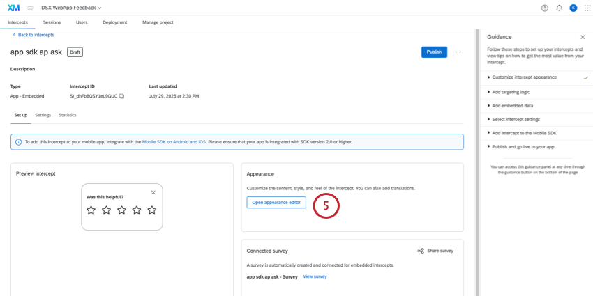 appearance button