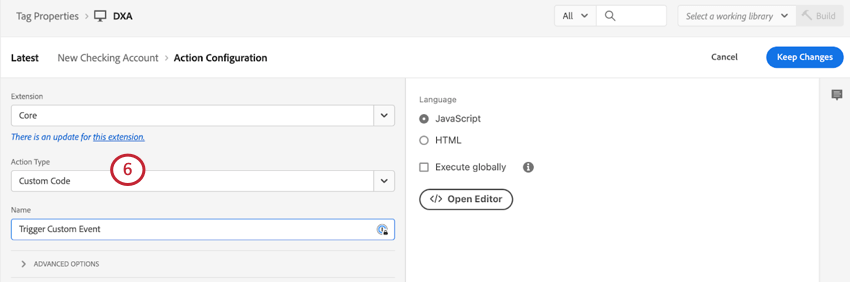 making a custom code action