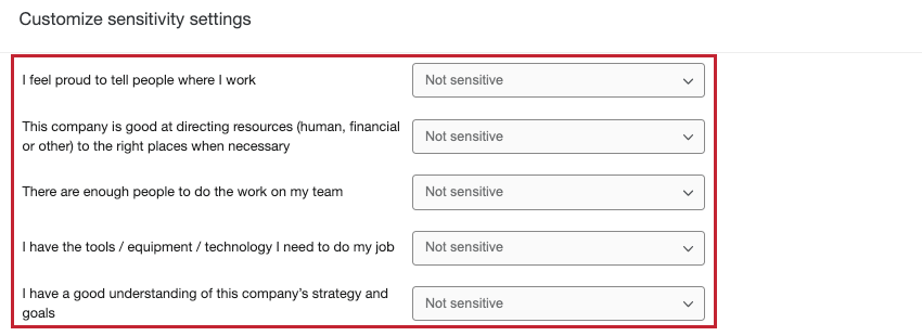 Highlighting not sensitive survey questions in anonymity settings