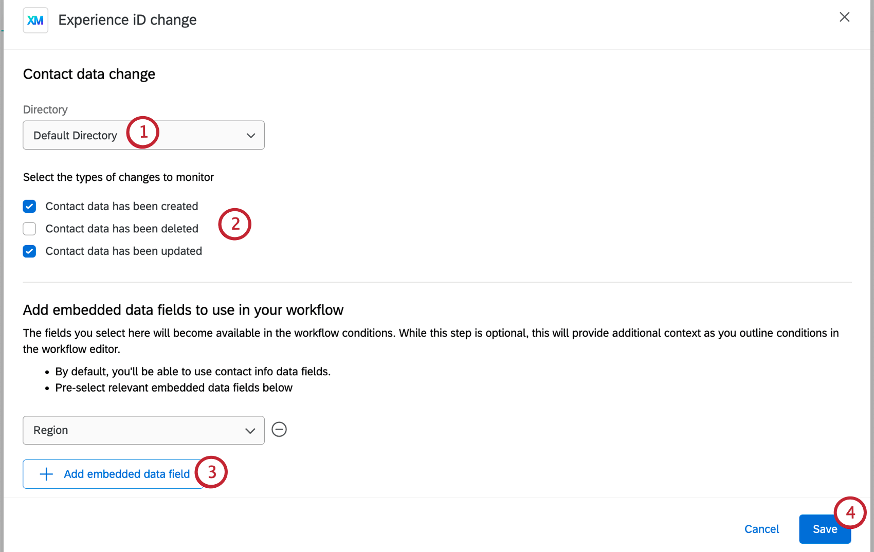 configuring a transaction change event