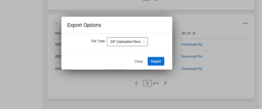 small new window opens where you can set it to ZIP files