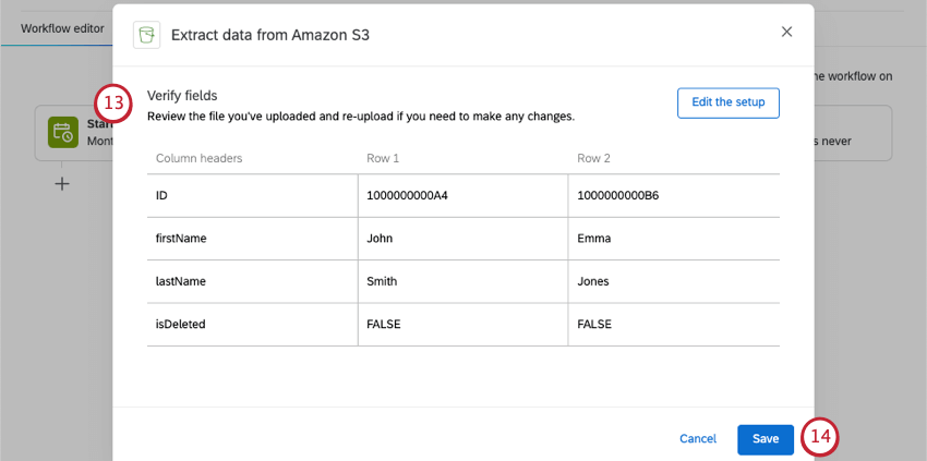 Vorschau der Datei, wie sie in AWS hochgeladen wird